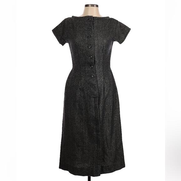 Vintage 50s 60s Kahn of Minneapolis grey sheath dress, size 15 - Picture 2 of 10